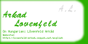 arkad lovenfeld business card